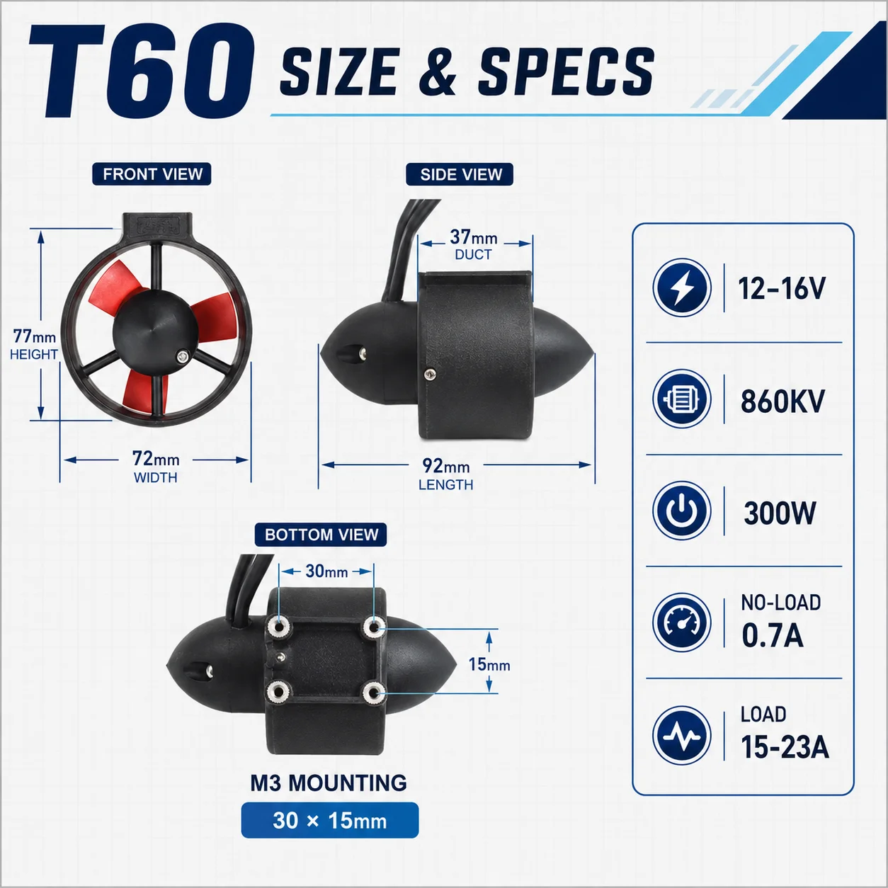 방수 기능이 있는 T60 수중 추진기, 860KV 브러 - Rov Underwater Robot Thruster 리뷰 및 가격