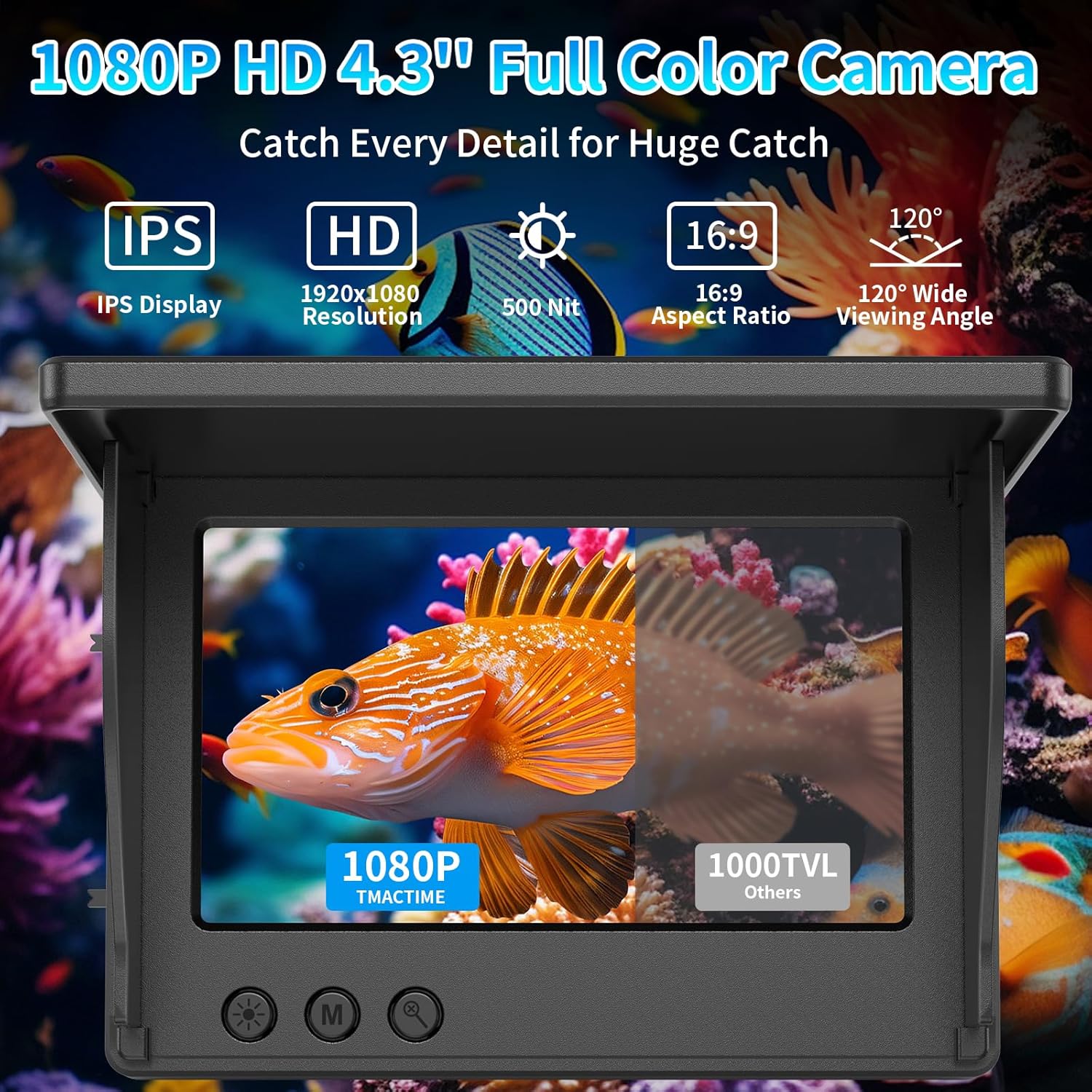 수중 낚시 카메라 4.3인치 LCD 디스플레이 1080 - Underwater Fishing Camera 4K 리뷰 및 가격